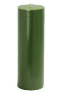 Zest Candle CPZ-101-12 3 x 9 in. Hunter Green Pillar Candles -12pcs-Case - Bulk 