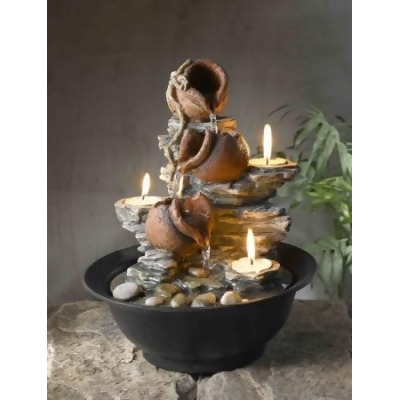 Fountain Cellar FCT002 Tavolo Luci Mini Pot Tabletop Fountain with Candle 
