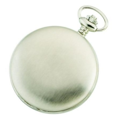 Charles-Hubert- Paris Stainless Steel Mechanical Double Cover Pocket Watch #3780-W 