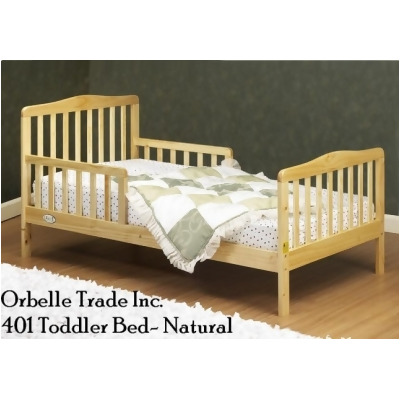 Orbelle Trading 401N Solid Wood Natural Toddler Bed 