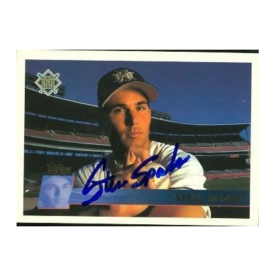 Steve Sparks Milwaukee Brewers 1996 Topps Autographed Card - Rookie Card.  This item comes with a certificate of authenticity from Autograph-Sports.