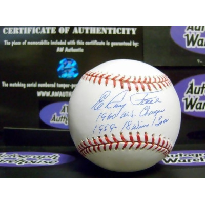 Autograph Warehouse 17632 Elroy Face Autographed Baseball Inscribed 1960 Ws Champs 18-1 1959 Pittsburgh Pirates 