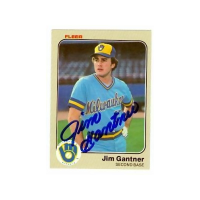 Autograph Warehouse 4441 Jim Gantner Milwaukee Brewers