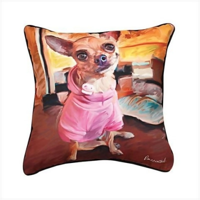 Manual Woodworkers and Weavers SLCBCH Paws And Whiskers Chihuahua Bella Printed Pillow 18 X 18 in. 