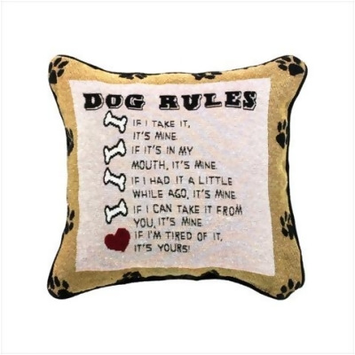 Manual Woodworkers and Weavers TPDLAW Dog Laws Tapestry Word Pillow Jacquard Woven Fashionable Design 12.5 X 12.5 in. Poly Blend 