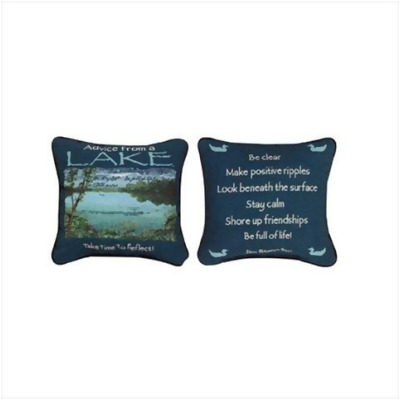 Manual Woodworkers and Weavers TPALAK Advice From The Lake Tapestry Pillow Reversible Filled With Recycled Fibers 12.5 X 12.5 in. Poly Blend 