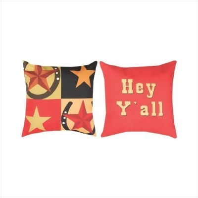 Manual Woodworkers and Weavers SQSPRS Star Patterns Hey Y All Climaweave Pillow Digitally Printed 20 X 20 in. 