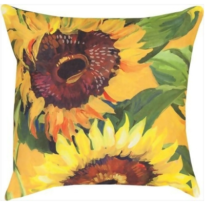 Manual Woodworkers and Weavers SLSNFL Sunflower Climaweave Pillow Digitally Printed 18 X 18 in. 