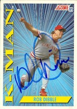 Rob Dibble autographed Baseball Card (Cincinnati Reds) 1991