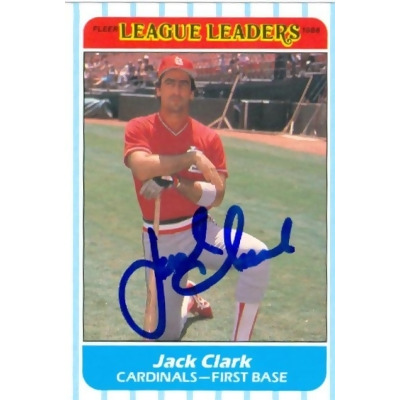 Autograph Warehouse 44644 Jack Clark Autographed Baseball Card 1986 Fleer League Leaders No .6 ...