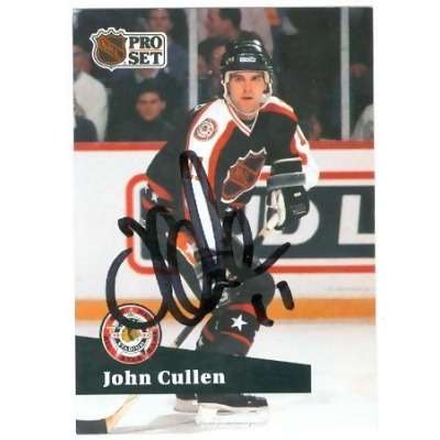 Autograph Warehouse 28635 John Cullen Autographed Hockey Card Hartford Whalers - Nhl All Star 1991 Pro Set 