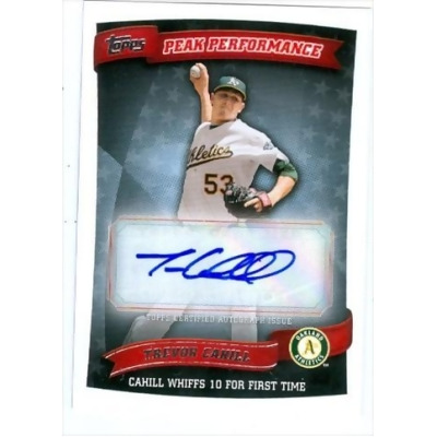 Autograph Warehouse 39003 Trevor Cahill Autographed Baseball Card Oakland Athletics 2010 Topps Peak Performance No. Ppa-Tc 