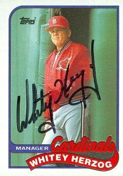 Whitey Herzog autographed Baseball Card (St. Louis Cardinals