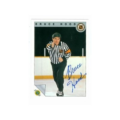 Autograph Warehouse 71340 Bruce Hood Autographed Hockey Card Nhl Referee 1992 Ultimate No. 86 
