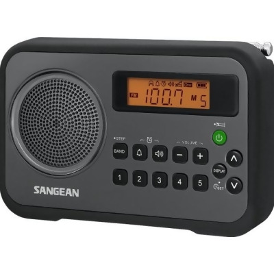 Sangean PR-D18BK Am-fm Digital Portable Receiver With Alarm Clock -black 