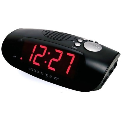 Sonnet Industries R-1627 .9 in. LED Clock Radio with USB Charging of Smart Phone 
