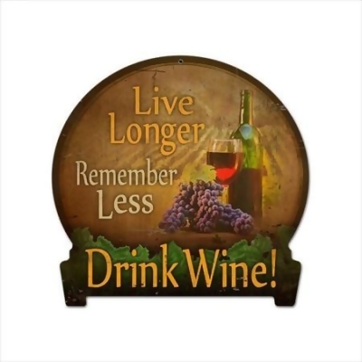 Past Time Signs HM003 Drink Wine Food and Drink Round Banner Metal Sign 