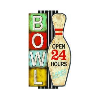 Past Time Signs PTS438 Bowl Neon Vintage Sports And Recreation Metal Sign 