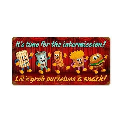 Past Time Signs PTS021 Intermission Snacks Food And Drink Vintage Metal Sign 