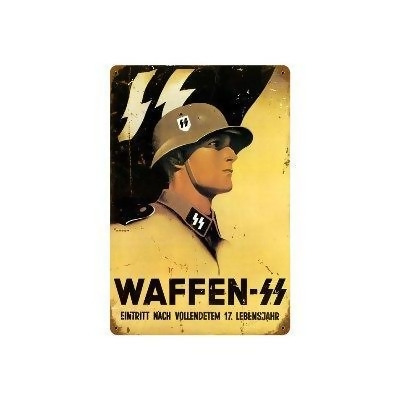 Past Time Signs V656 Waffen SS Axis Military Vintage Metal Sign 