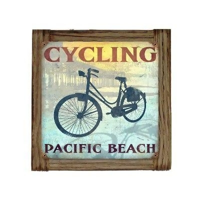 Past Time Signs PTSWD419 Cycling Pacific Beach Sports And Recreation Vintage Metal Sign 