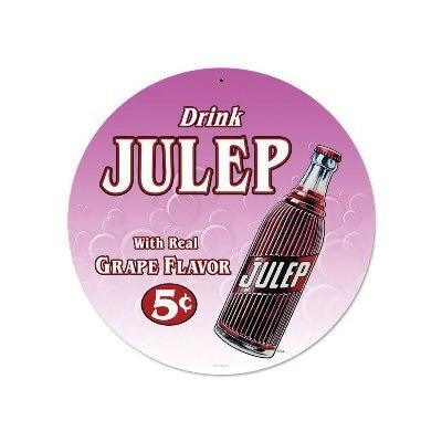 Past Time Signs MTY109 Drink Julip Automotive Round Metal Sign 