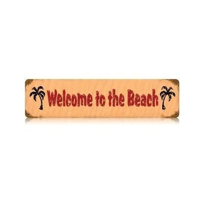 Past Time Signs V139 Welcome to the Beach Sports and Recreation Vintage Metal Sign 