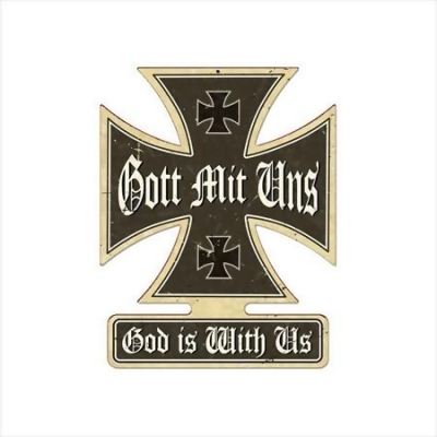 Past Time Signs IC004 Gott Mit Uns Axis Military Iron Cross Metal Sign 