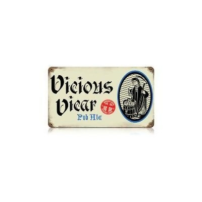 Past Time Signs V087 Vicious Vicar Food and Drink Vintage Metal Sign 