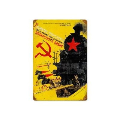 Past Time Signs V778 Soviet Train Axis Military Vintage Metal Sign 