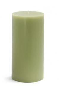 Zest Candle CPZ-089-12 3 x 6 in. Sage Green Pillar Candles-12pcs-Case - Bulk 
