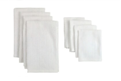 Design Imports Cos31270 White Terry Bar Mop Dishtowels & Dishcloths - Set Of 8 - Includes Dishtowel Set Of 4 And Dishcloth Set Of 3 
