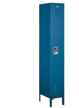 Salsbury 61168BL-U Standard Metal Locker Single Tier - 1 Wide - 6 Feet High - 18 Inches Deep - Blue - Unassmbled 