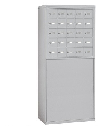 Salsbury 19955ALM Free-Standing Enclosure For 19055-25 And 19058-25 Recessed Mounted Cell Phone Lockers - Aluminum 