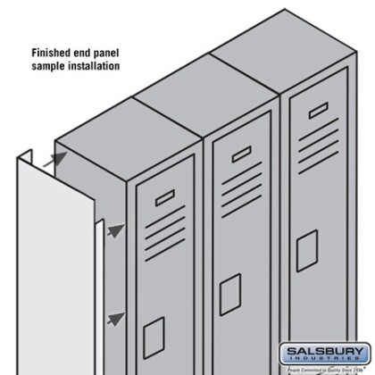 Salsbury 77358BL Finished End Panel For 5 Feet High 18 Inch Deep Metal Locker - Blue 