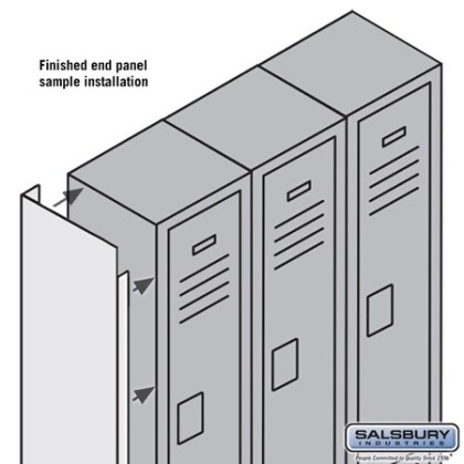 Salsbury 77365TN Finished End Panel For 6 Feet High 15 Inch Deep Metal Locker - Tan 