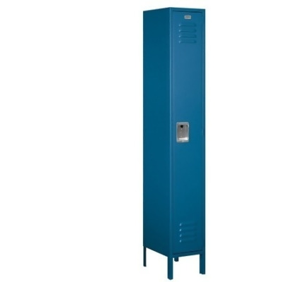 Salsbury 61165BL-A Standard Metal Locker Single Tier - 1 Wide - 6 Feet High - 15 Inches Deep - Blue - Assembled 