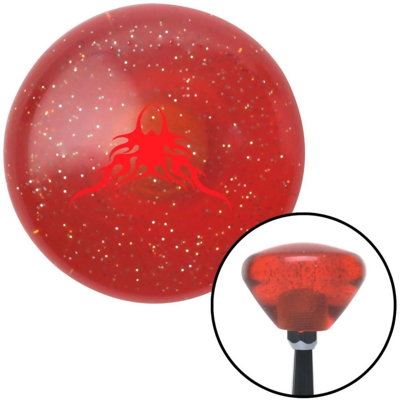 American Shifter 177277 Orange Retro Metal Flake Shift Knob with M16 x 1.5 Insert Red Large Tribal Flames