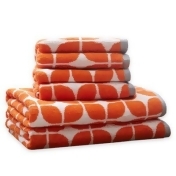 Intelligent Design Lita 6-Piece Cotton Jacquard Towel Set in Orange Intelligent Design Lita 6-Piece Cotton Jacquard Towel Set in Orange