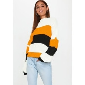 Mustard Colourblock Striped Oversized Jumper, Mustard Mustard Colourblock Striped Oversized Jumper, Mustard