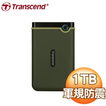 Transcend 創見 Storejet 25M3G 1TB 2.5吋 防震外接硬碟《軍綠》 
