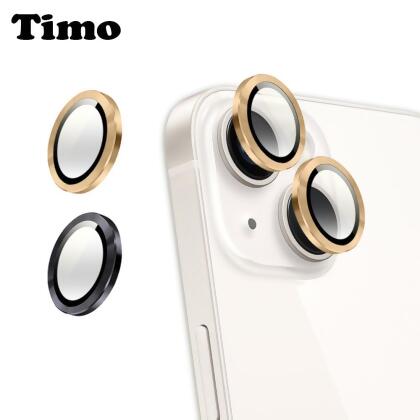 【TIMO】iPhone 14 /14 Plus 手機鏡頭專用 3D金屬環玻璃保護貼 