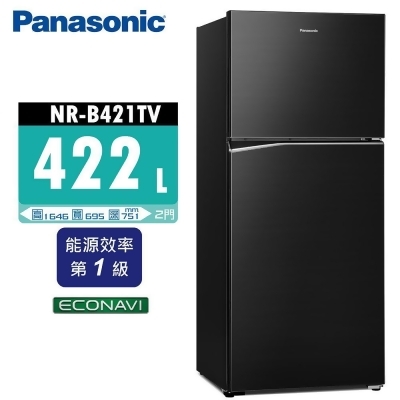 Panasonic 國際牌 422公升 一級能效雙門變頻電冰箱 NR-B421TV 晶漾黑/晶漾銀 