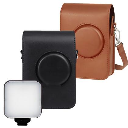 FUJIFILM 富士 instax mini Evo 拍立得專用皮套 + LED口袋型補光燈. 