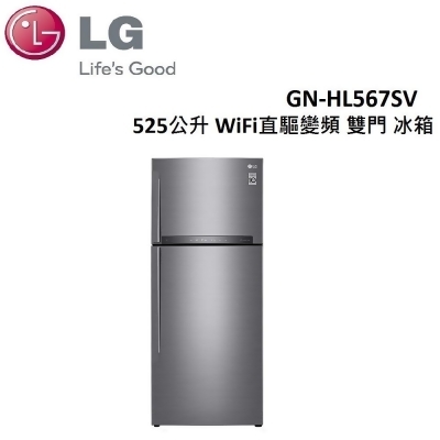 (贈吸塵器)LG樂金 525公升WiFi直驅變頻雙門冰箱 GN-HL567SV 