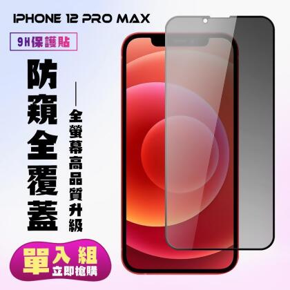 IPhone 12 PRO MAX 保護貼 滿版黑框防窺手機保護貼 
