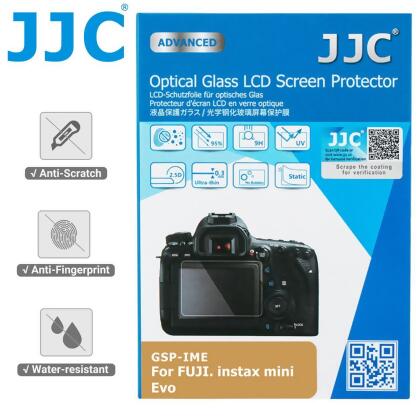 JJC富士Fujifilm副廠9H硬度鋼化玻璃Instax mini Evo相機螢幕保護貼GSP-IME(邊緣導2.5D 