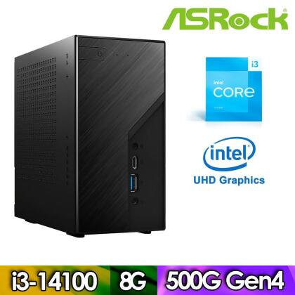 華擎DeskMiniB760迷你電腦【FE3EB0010A】(i3-14100/8G/500G)