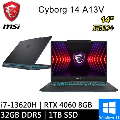 msi微星 Cyborg 14 A13VF-026TW-SP4 14吋 黑 特仕筆電(16G+16G/1TB SSD) 