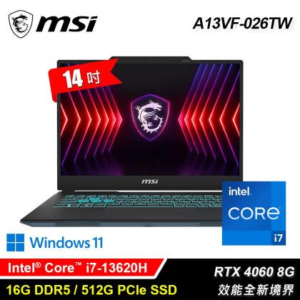 【MSI 微星】Cyborg 14 A13VF-026TW 14吋 i7 RTX4060 輕薄電競筆電 